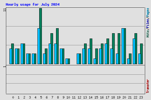 Hourly usage for July 2024