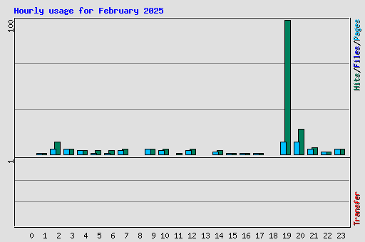 Hourly usage for February 2025